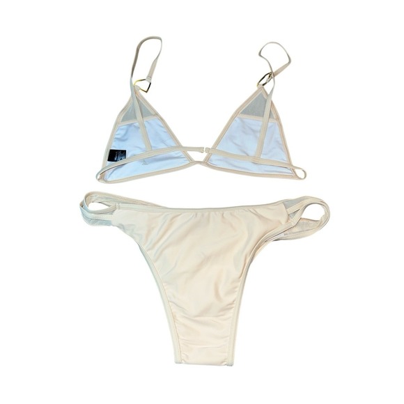 Diamond Supply Co 2pc Cream Large Bikini Swimsuit Womens Swimwear - Picture 4 of 4
